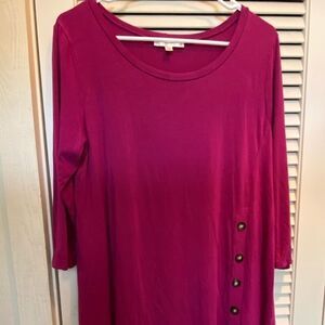 Meri Skye magenta scoop neck flowy tunic tank‎